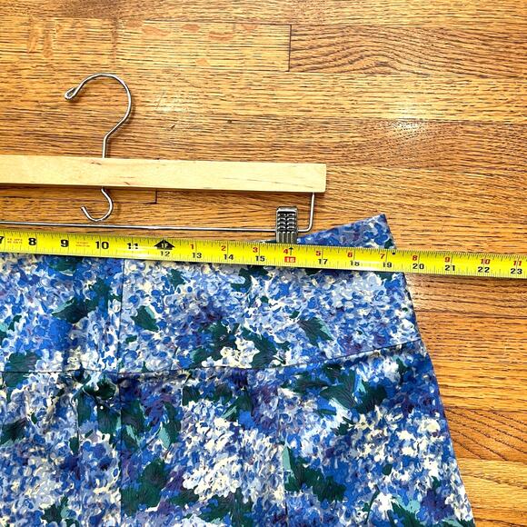 NWT Talbots Women's Sz 16W Blue Floral Skirt Cotton Lined Plus - Picture 7 of 9